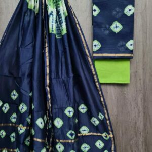 Handblock Printed Pure Chanderi Silk Churidar Set
