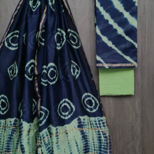 Handblock Printed Pure Chanderi Silk Churidar Set