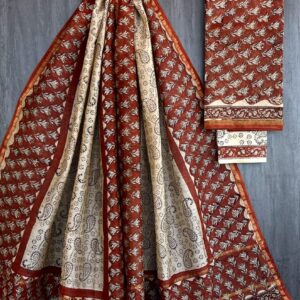 Handblock Printed Pure Chanderi Silk Churidar Set