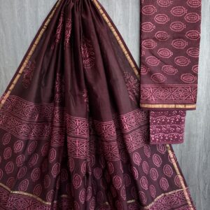 Handblock Printed Pure Chanderi Silk Churidar Set