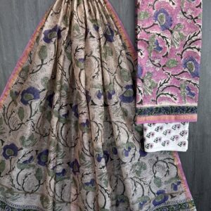 Handblock Printed Pure Chanderi Silk Churidar Set