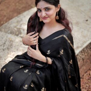 Pure Soft Viscose Khadi Silk Saree with Jacquard Leaf Design & Satin Border