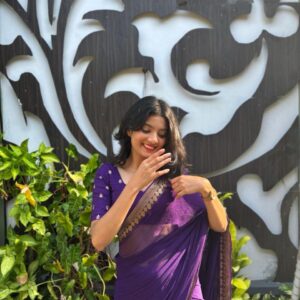 Pure Viscose Georgette Saree with Russian Jacquard Blouse
