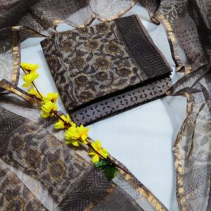 Kota Doriya Suit Set with Cotton Bottom & Dupatta