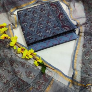 Kota Doriya Suit Set with Cotton Bottom & Dupatta