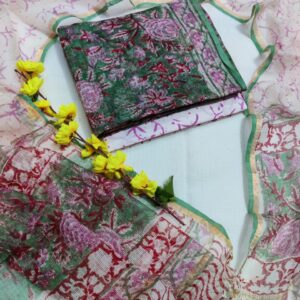Kota Doriya Suit Set with Cotton Bottom & Dupatta