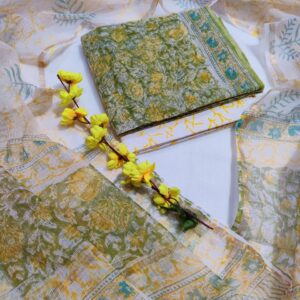Kota Doriya Suit Set with Cotton Bottom & Dupatta