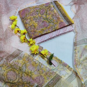 Kota Doriya Suit Set with Cotton Bottom & Dupatta
