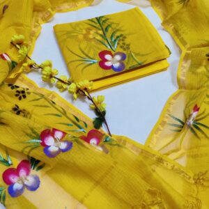 Kota Doriya Suit Set with Cotton Bottom & Dupatta