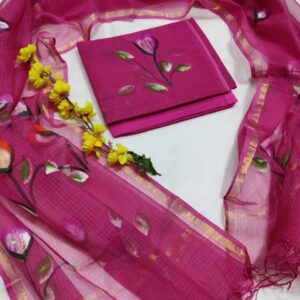 Kota Doriya Suit Set with Cotton Bottom & Dupatta