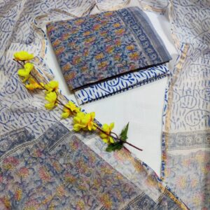 Kota Doriya Suit Set with Cotton Bottom & Dupatta