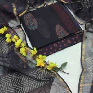 Kota Doriya Suit Set with Cotton Bottom & Dupatta