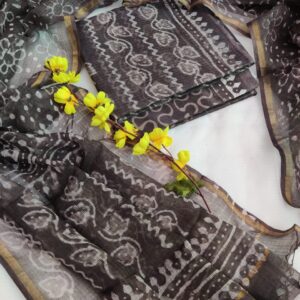 Kota Doriya Suit Set with Cotton Bottom & Dupatta