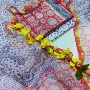Kota Doriya Suit Set with Cotton Bottom & Dupatta