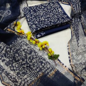 Kota Doriya Suit Set with Cotton Bottom & Dupatta
