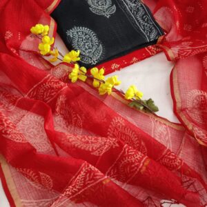 Kota Doriya Suit Set with Cotton Bottom & Dupatta