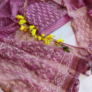 Kota Doriya Suit Set with Cotton Bottom & Dupatta