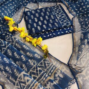 Kota Doriya Suit Set with Cotton Bottom & Dupatta