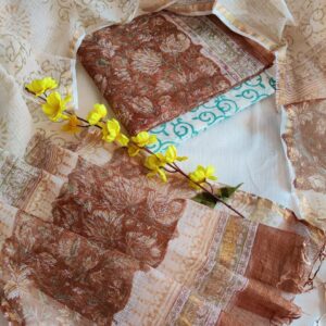Kota Doriya Suit Set with Cotton Bottom & Dupatta