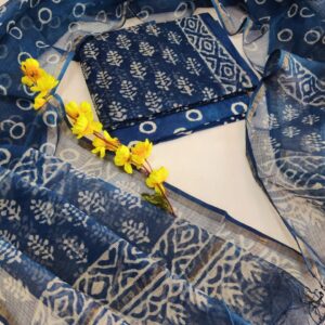 Kota Doriya Suit Set with Cotton Bottom & Dupatta