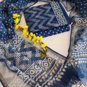 Kota Doriya Suit Set with Cotton Bottom & Dupatta