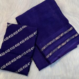 Pure viscose soft Silk crepe with pure viscose jacquard blouse