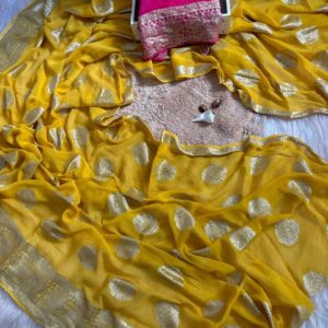 Viscose Georgette saree with running blouse fabric