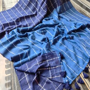Pure 120 count mul cotton saree with zari border/stripes (Copy)