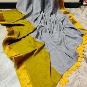 Pure 120 count mul cotton saree with zari border/stripes (Copy)