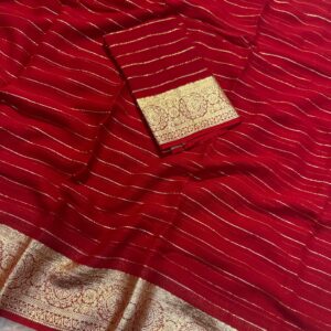 Pure viscose Georgette jacquard border