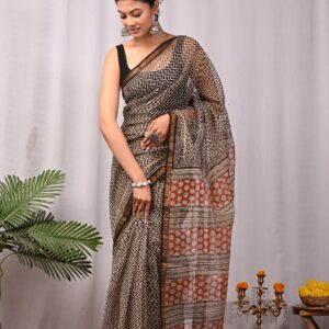 Bagru print kota saree