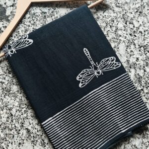 Hand block printed cotton mul pure Saree