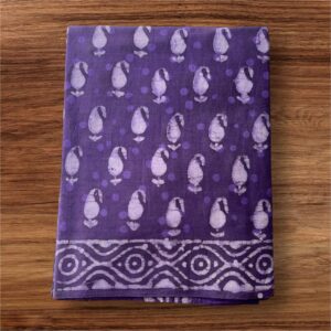 Hand block printed cotton mul pure Saree