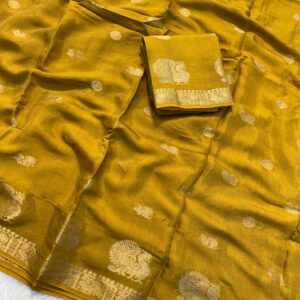 Pure soft muslin silk fabric with beautiful murga
