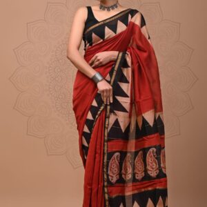 Chanderi sarees Traditional collection Hand block printed