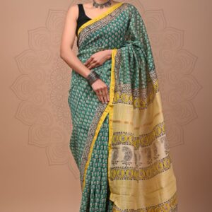 Chanderi sarees Traditional collection Hand block printed