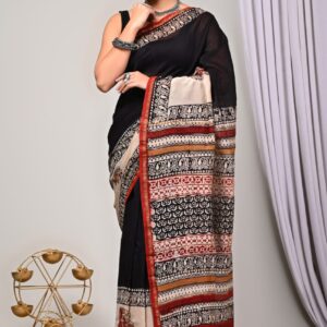 Chanderi sarees Traditional collection Hand block printed