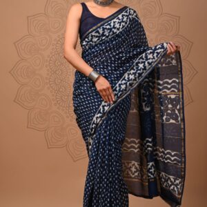 Chanderi sarees Traditional collection Hand block printed