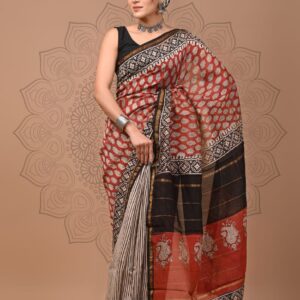 Chanderi sarees Traditional collection Hand block printed