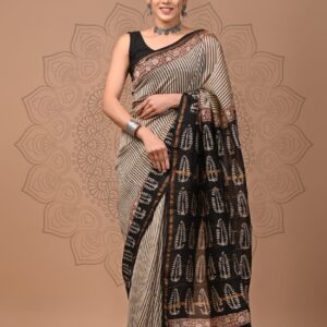 Chanderi sarees Traditional collection Hand block printed