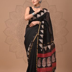 Chanderi sarees Traditional collection Hand block printed