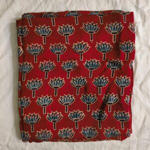 Modal silk ajrakh hand block natural dye fabrics