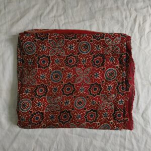 Modal silk ajrakh hand block natural dye fabrics
