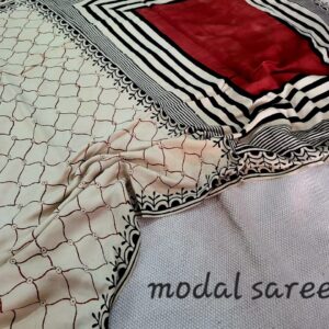 Ajrakh vanaspati Pure Modal Silk Saree