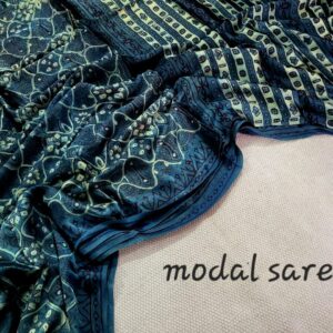 Ajrakh vanaspati Pure Modal Silk Saree