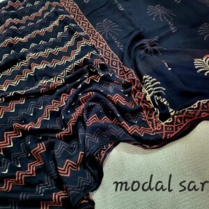 Ajrakh vanaspati Pure Modal Silk Saree