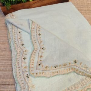 Beautiful Zardosi work on pure authentic mul cotton saree