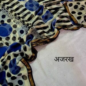 Hand block organic Vanaspati Ajrakhs prints Pure kota doria saree
