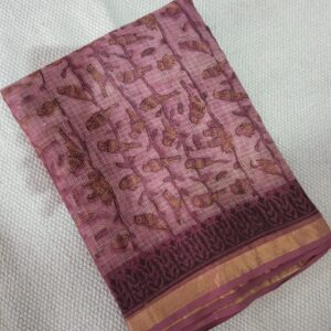 Hand block organic Vanaspati Ajrakhs prints Pure kota doria saree