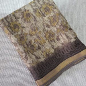 Hand block organic Vanaspati Ajrakhs prints Pure kota doria saree